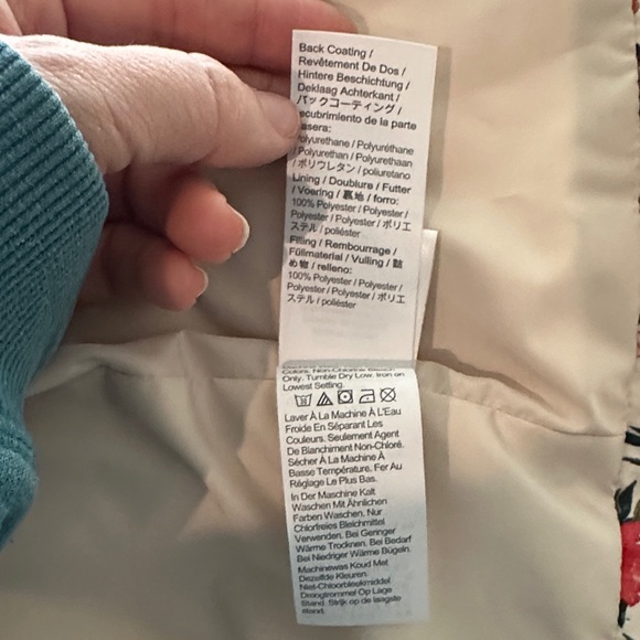 NWOT Eddie Bauer Floral Signature Puffer Jacket - Cream and Red - Picture 10 of 13